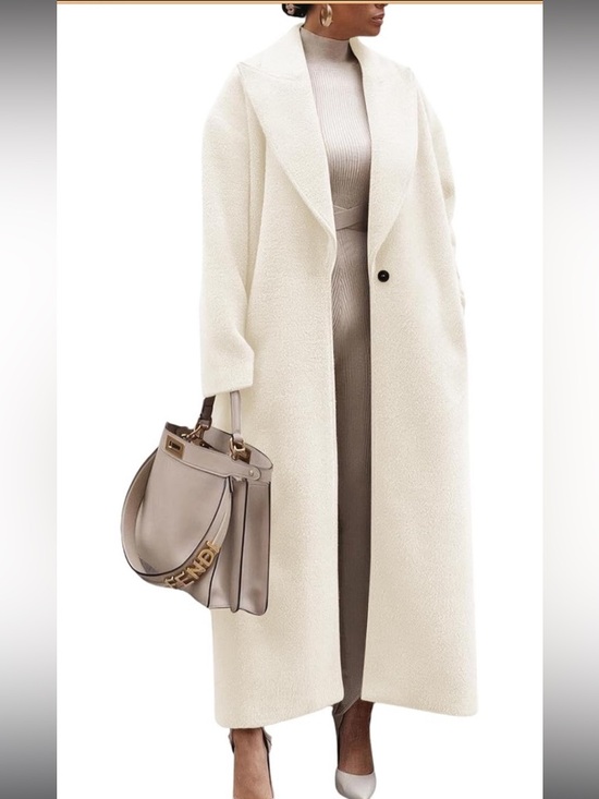 Ebossy Jackets & Blazers - ebossy Women Fashion Notched Lapel Open Front Maxi Long Trench Coat